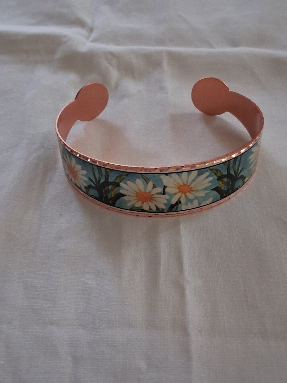 Daisy Flower Adjustable Copper Bracelet